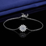 Imitation moissanite zircon clover bracelet for girls, with a light luxury and high-end feel