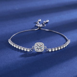 Imitation moissanite zircon clover bracelet for girls, with a light luxury and high-end feel