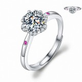 1 carat zircon imitation moissanite open ring for women's jewelry