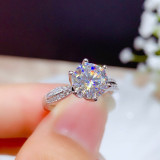1 carat zircon imitation moissanite open ring for women's jewelry