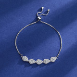 Imitation moissanite zircon clover bracelet for girls, with a light luxury and high-end feel