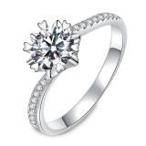 1 carat zircon imitation moissanite open ring for women's jewelry