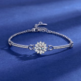 Imitation moissanite zircon clover bracelet for girls, with a light luxury and high-end feel