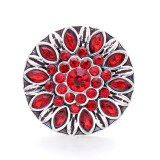 20MM design snap button metal  rhinestone multicolor flower
