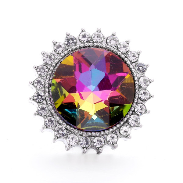 20MM design snap button metal  rhinestone multicolor