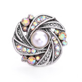 20MM design snap button metal  rhinestone multicolor flower four-leaf clover
