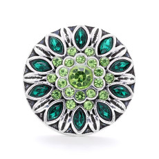 20MM design snap button metal  rhinestone multicolor flower