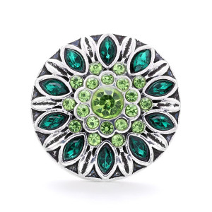 20MM design snap button metal  rhinestone multicolor flower