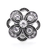 20MM design snap button metal  rhinestone multicolor flower four-leaf clover