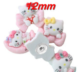 Little Cat Cartoon DIY  resin 12mm snap button