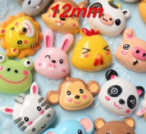 Cartoon animals, cat,dog,teddy bears, elephants, tigers, resin 12mm snap button