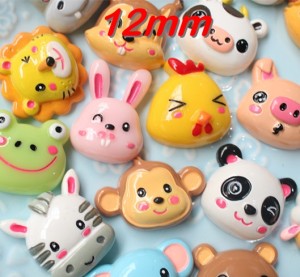 Cartoon animals, cat,dog,teddy bears, elephants, tigers, resin 12mm snap button