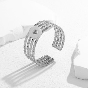 Irregular opening stainless steel bracelet 20MM SNAP BUTTON