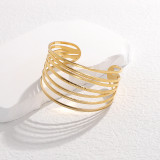 20MM SNAP BUTTON Bangle Wide geometric line stainless steel bracelet for women