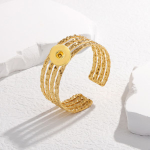 Irregular opening stainless steel bracelet 20MM SNAP BUTTON