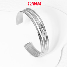 12MM SNAP BUTTON Stainless Steel Bracelet Open Handpiece Wholesale for Women