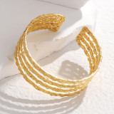 Irregular opening stainless steel bracelet 20MM SNAP BUTTON