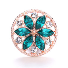 Flower 20mm snap button Alloy  rhinestone
