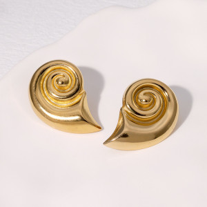 Conch Stainless Steel Earrings with Gold Plated Earrings for Women