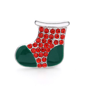Christmas 20mm snap button Alloy  rhinestone