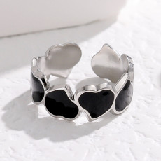 Stainless steel drip oil opening ring, female heart