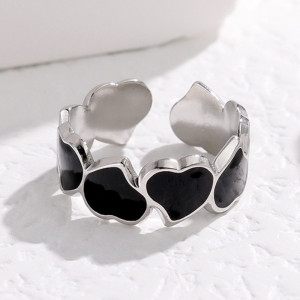 Stainless steel drip oil opening ring, female heart