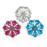 Flower 20mm snap button Alloy  rhinestone