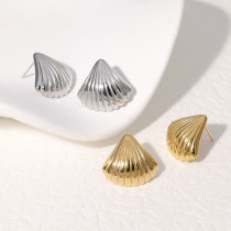 Shell earrings women's plated 18K gold stainless steel earrings