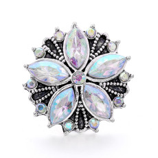 Flower 20mm snap button Alloy  rhinestone