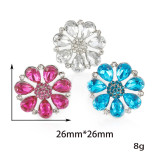 Flower 20mm snap button Alloy  rhinestone
