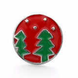 Christmas 20mm snap button Alloy  rhinestone