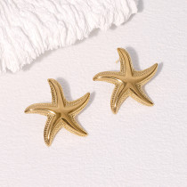 Ocean beach stainless steel starfish earrings