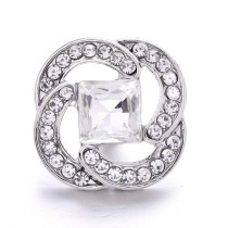 four-leaf clover  20mm snap button Alloy  rhinestone