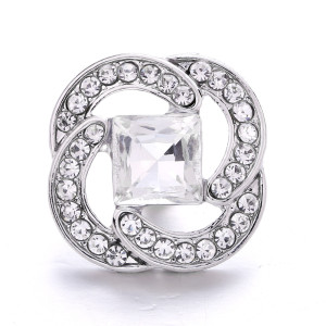 four-leaf clover  20mm snap button Alloy  rhinestone