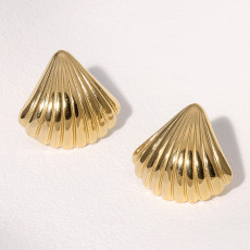 Shell earrings women's plated 18K gold stainless steel earrings