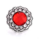 20mm snap button Alloy  rhinestone acrylic