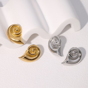Conch Stainless Steel Earrings with Gold Plated Earrings for Women