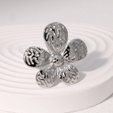 Flower ring with stainless steel ring opening