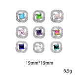 four-leaf clover  20mm snap button Alloy  rhinestone