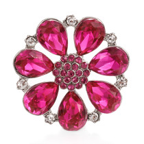 Flower 20mm snap button Alloy  rhinestone