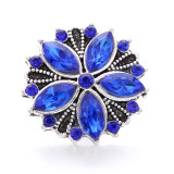 Flower 20mm snap button Alloy  rhinestone