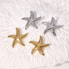 Ocean beach stainless steel starfish earrings