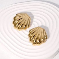 Ocean shell earrings for women, plated with 18K gold stainless steel earrings