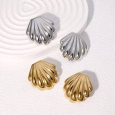 Ocean shell earrings for women, plated with 18K gold stainless steel earrings