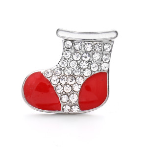 Christmas 20mm snap button Alloy  rhinestone