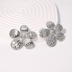 Cute stainless steel flower earrings for women