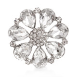 Flower 20mm snap button Alloy  rhinestone