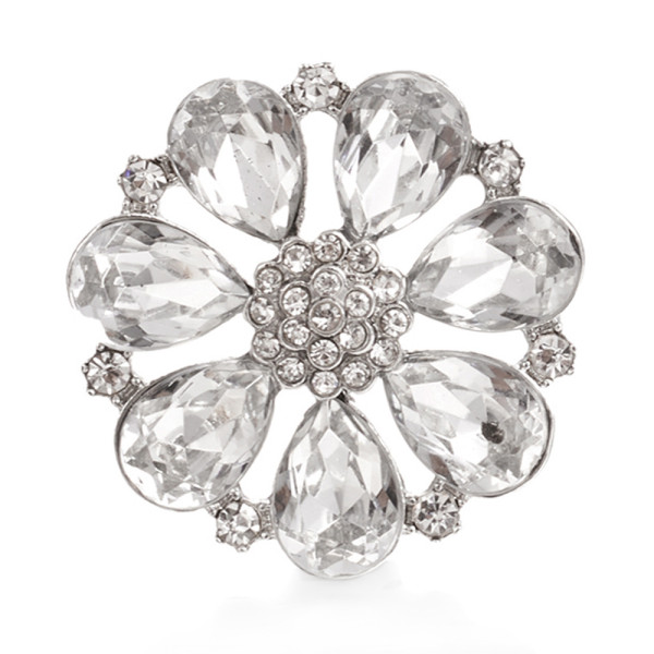 Flower 20mm snap button Alloy  rhinestone