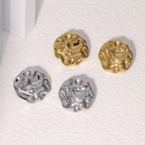 Irregular wrinkles in European and American stainless steel earrings