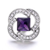 four-leaf clover  20mm snap button Alloy  rhinestone